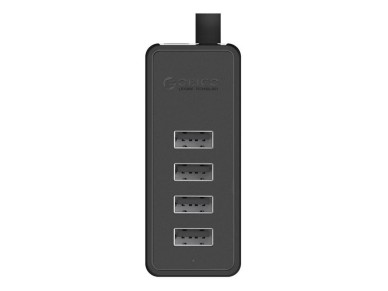 Adaptador concentrador USB Orico W5P-100 a 4 puertos USB 2.0 (negro)
