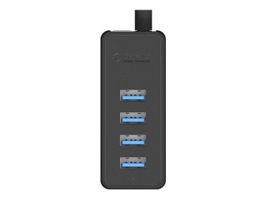 Adaptador concentrador USB Orico W5P-030 a 4 puertos USB 3.0 (negro)