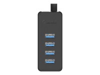 Adaptador concentrador USB Orico W5P-100 a 4 puertos USB 3.0 (negro)