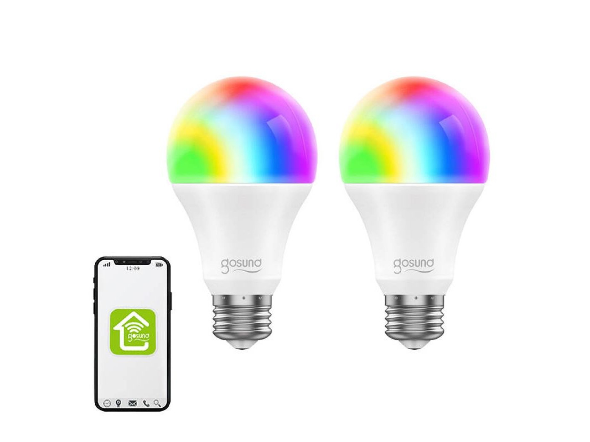 Lâmpada inteligente WiFi RGB LED Gosund WB4-2 E27 (pacote com 2) Tuya