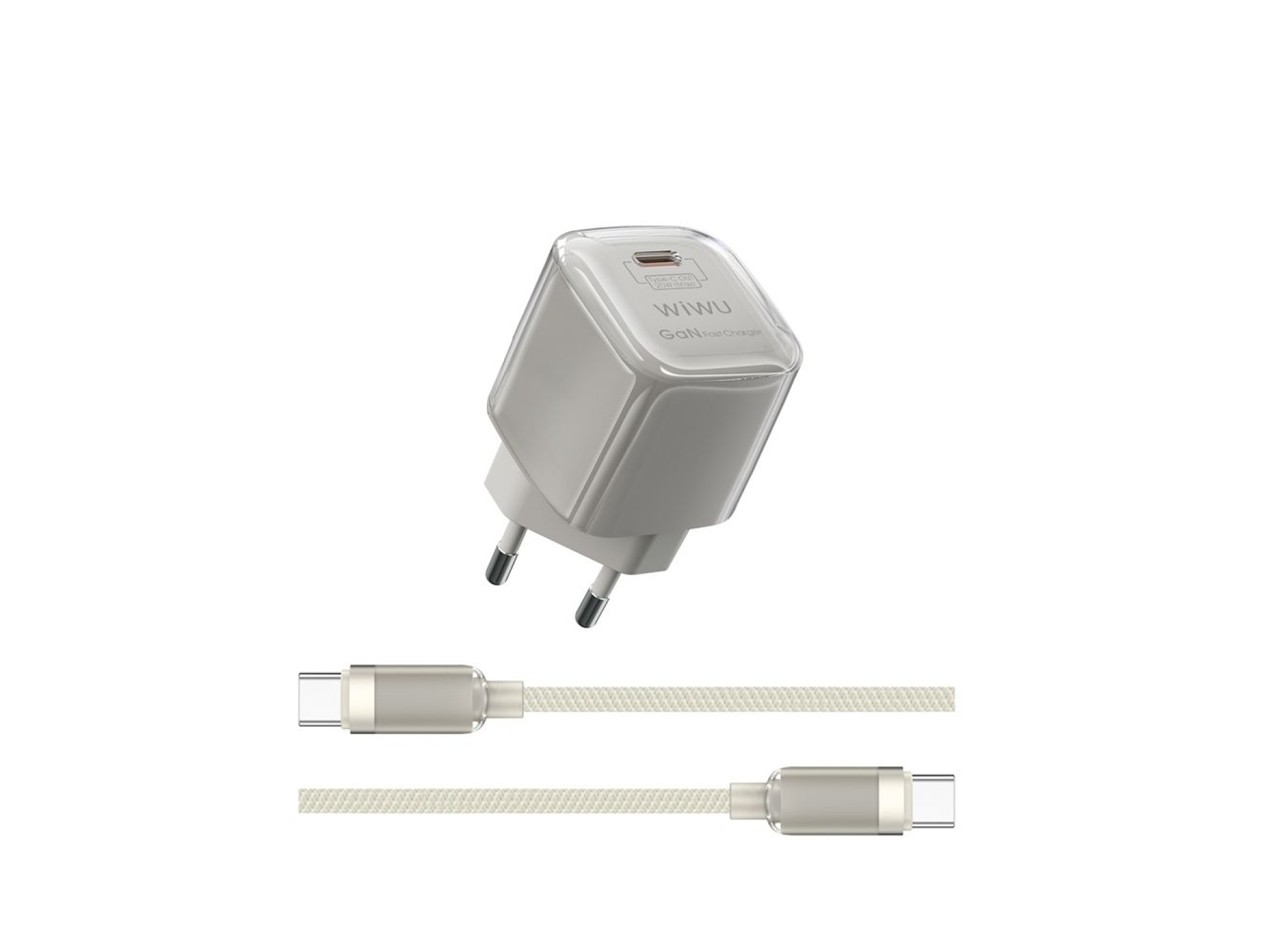 Cargador WIWU Jello de 30 W GaN con enchufe europeo (Wi-U017 CL)