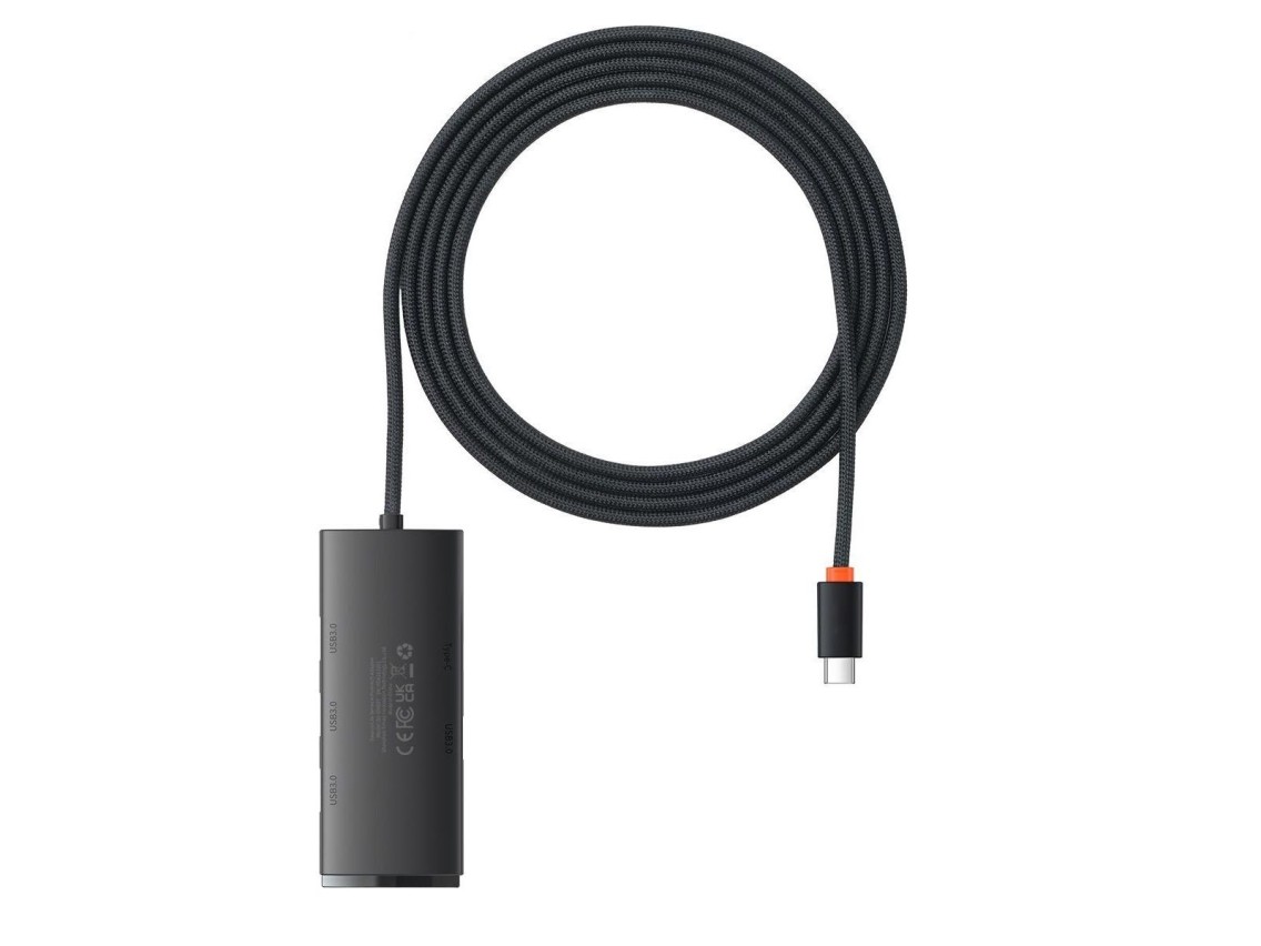 Baseus adapter HUB Lite USB-C to 4x USB 3.0 2,0m black