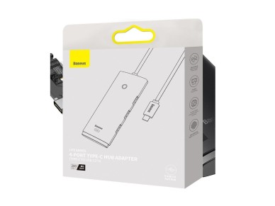 Adaptador Baseus HUB Lite USB-C a 4 USB 3.0 2,0 m negro