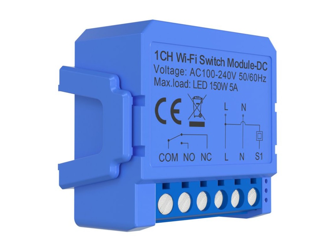 M�dulo de conmutaci�n WiFi inteligente de 1 canal con contacto de CC sin tensi�n Avatto WSM16-DC-1