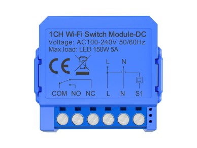 M�dulo de conmutaci�n WiFi de 1 canal con contacto libre de tensi�n Avatto WSM16-DC32V-1