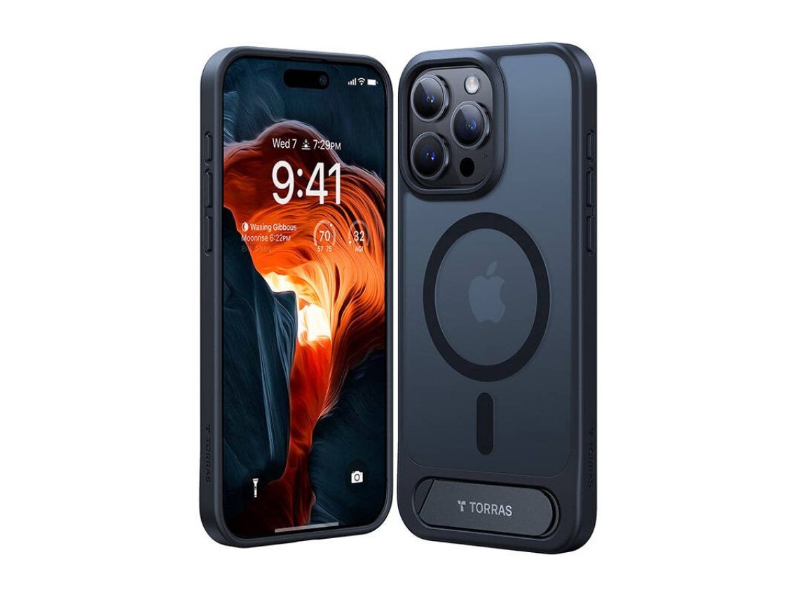 Torras UPRO Pstand Case for iPhone 15 Pro Max (black)