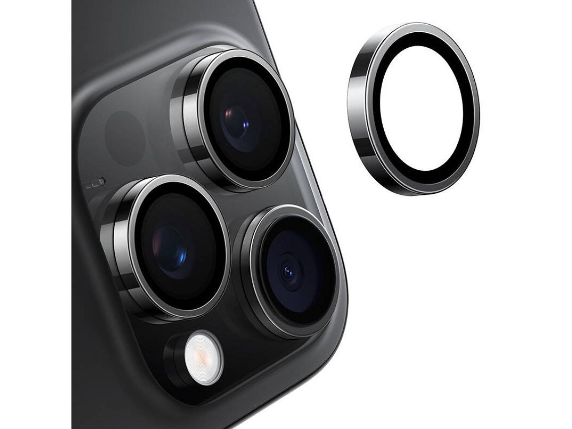Protector de lente de cámara para iPhone 16 ProMax (negro)