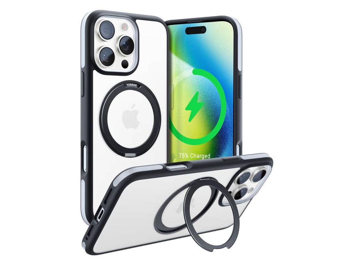 Torras Ostand R Fusion Case for iPhone 16 Pro (Black)