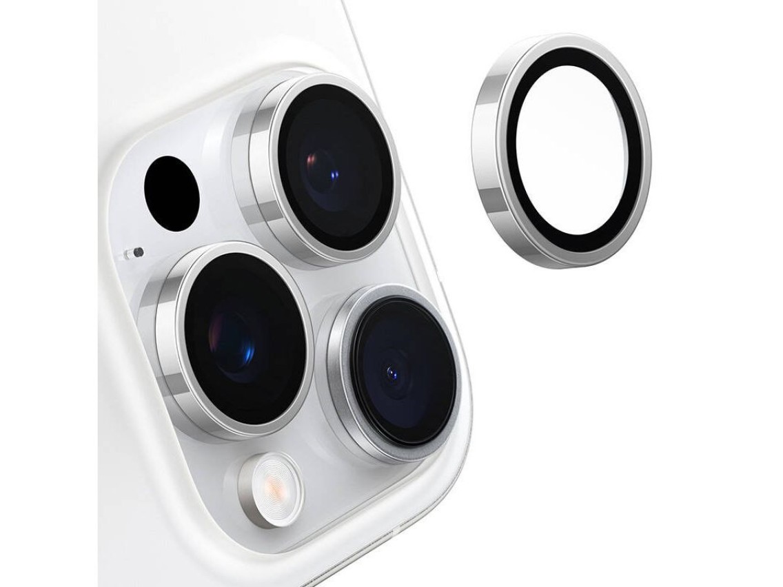Protetor de lente Torras para iPhone 16 Pro Max (cinza tit�nio)