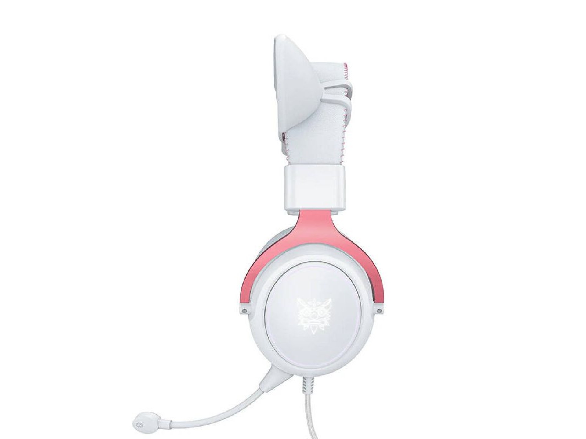 Fones de ouvido gamer ONIKUMA X10 branco/rosa/orelhas de gato