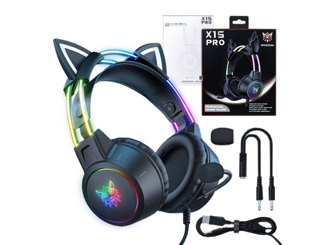 ONIKUMA X15 PRO Gaming headset Cat (Black)