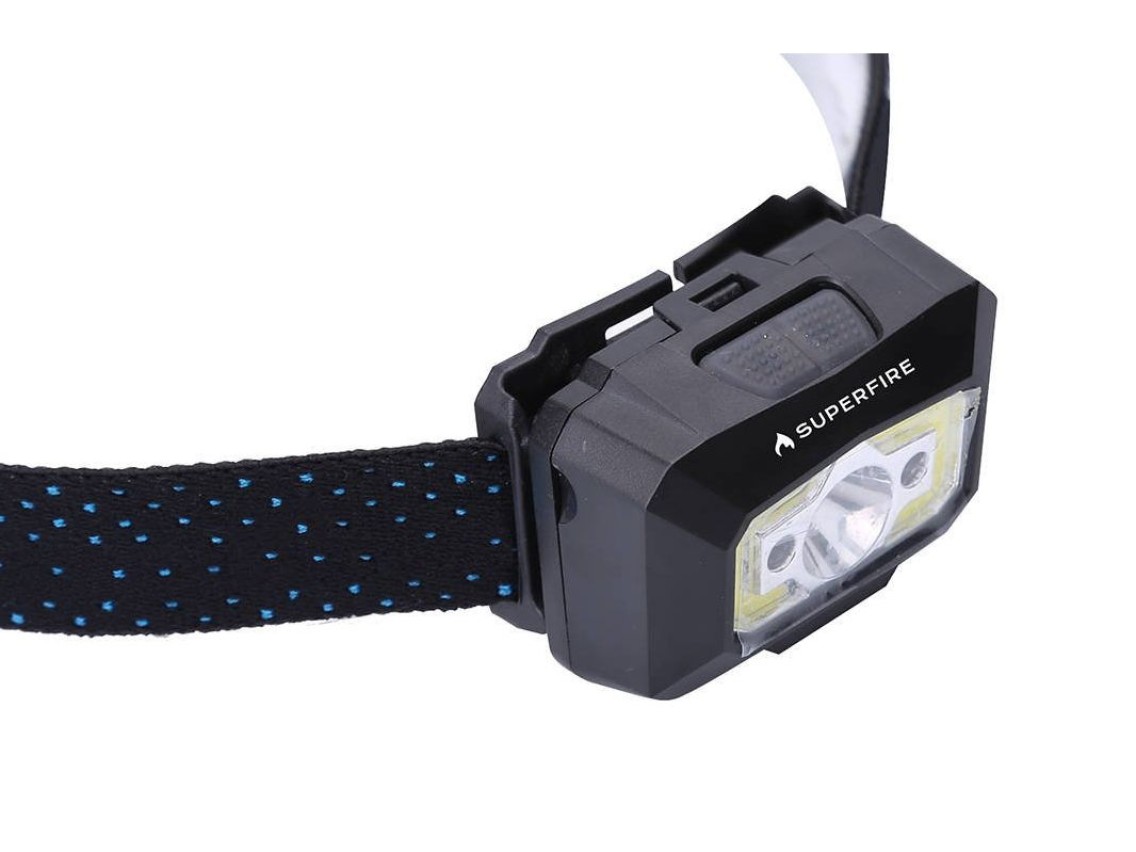 Linterna frontal Superfire X30 – 340 lm, USB, 5 modos, 130 m