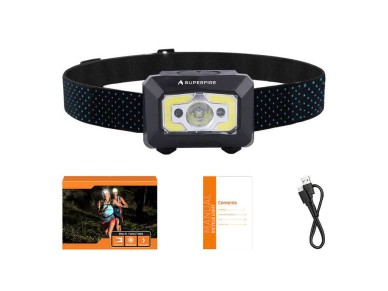 Linterna frontal Superfire X30 � 340 lm, USB, 5 modos, 130 m