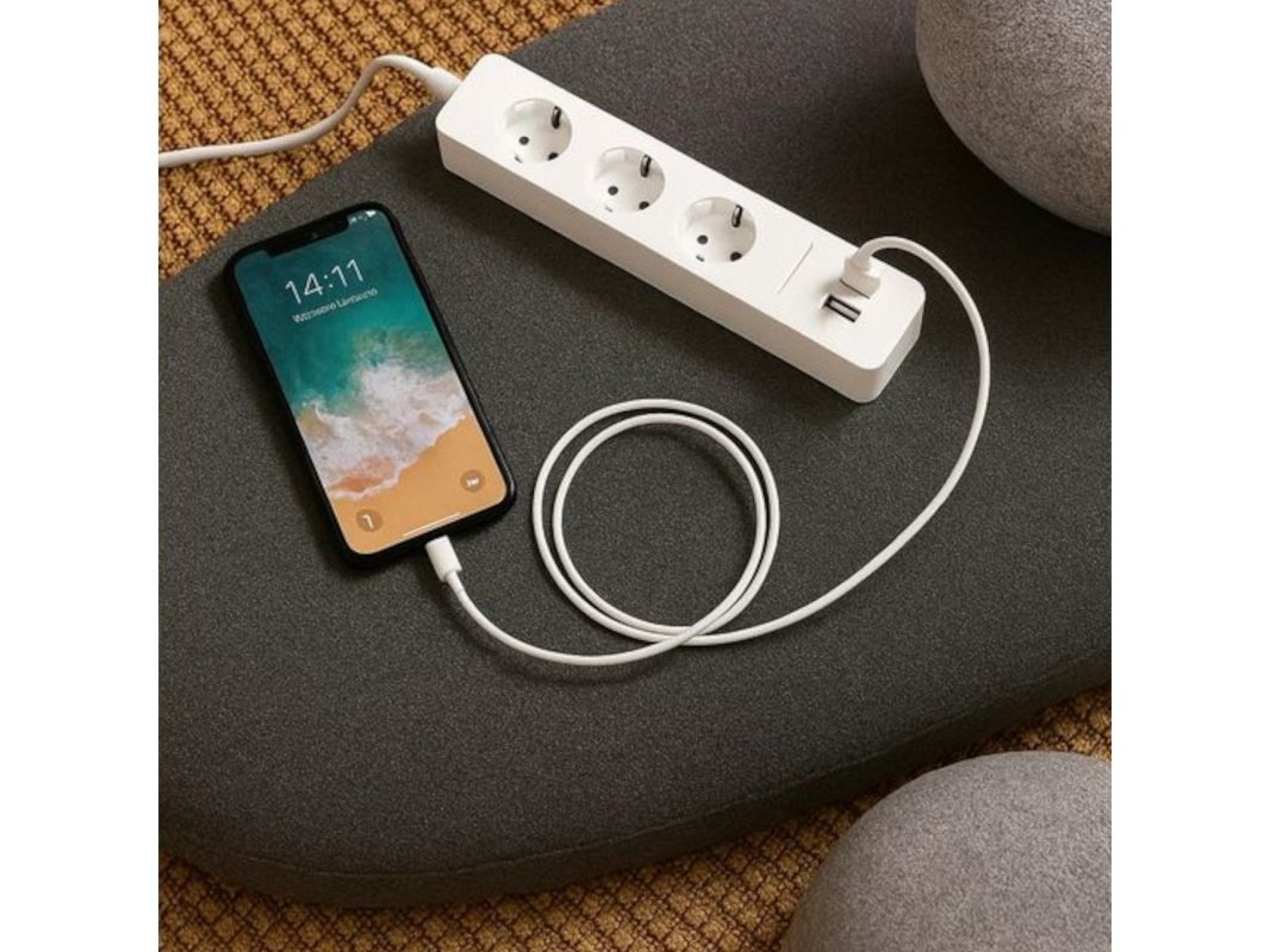 Xiaomi 20W Power Strip with Switch / 3 Power Outlets / 1 USB / 2 USB Type-C / 1.4m Cable / White
