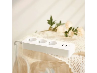 Regleta con Interruptor Xiaomi 20W Power Strip/ 3 Tomas de Corriente/ 1 USB/ 2 USB Tipo-C/ Cable 1.4 Regleta con Interruptor Xiaomi 20W Power Strip/ 3 Tomas de Corriente/ 1 USB/ 2 USB Tipo-C/ Cable 1.4