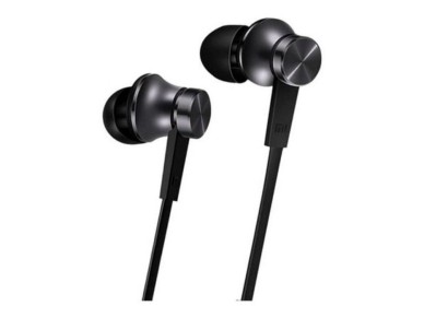 Fones de ouvido intra-auriculares b�sicos Xiaomi Mi com microfone, conector de 3,5 mm, pretos.