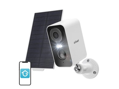 C�mera externa sem fio 3MP WiFi ieGeek ZS-GX3S branca com painel solar