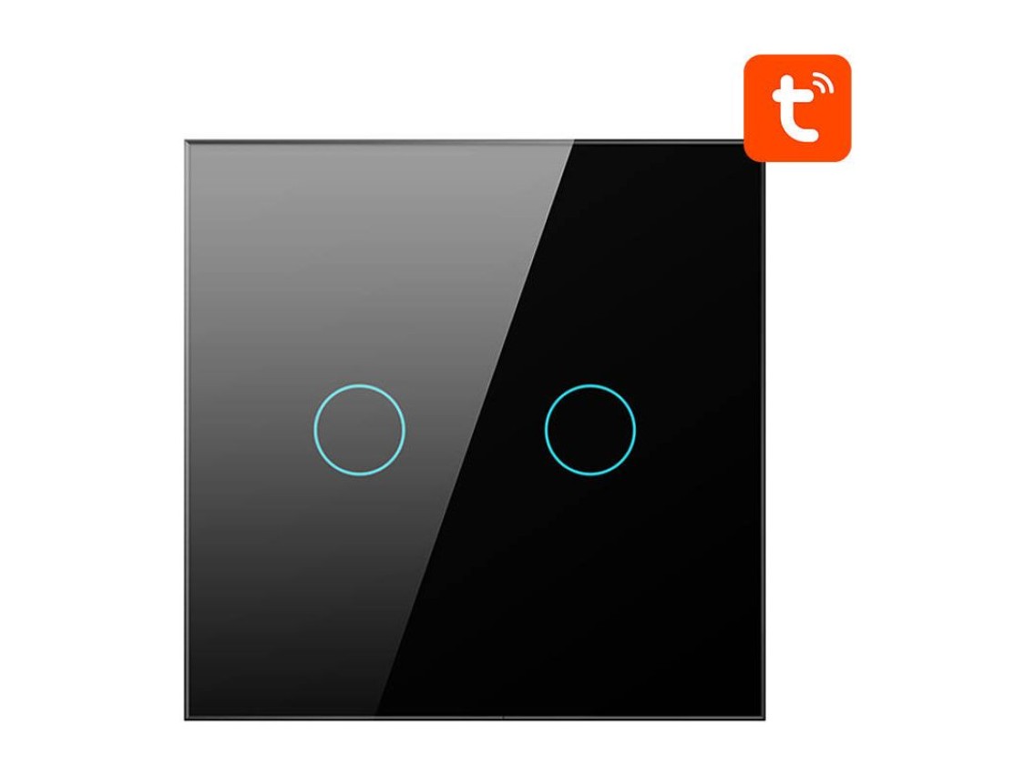 Smart Light Switch ZigBee Avatto ZTS02-EU-B2 2 Way TUYA (black)