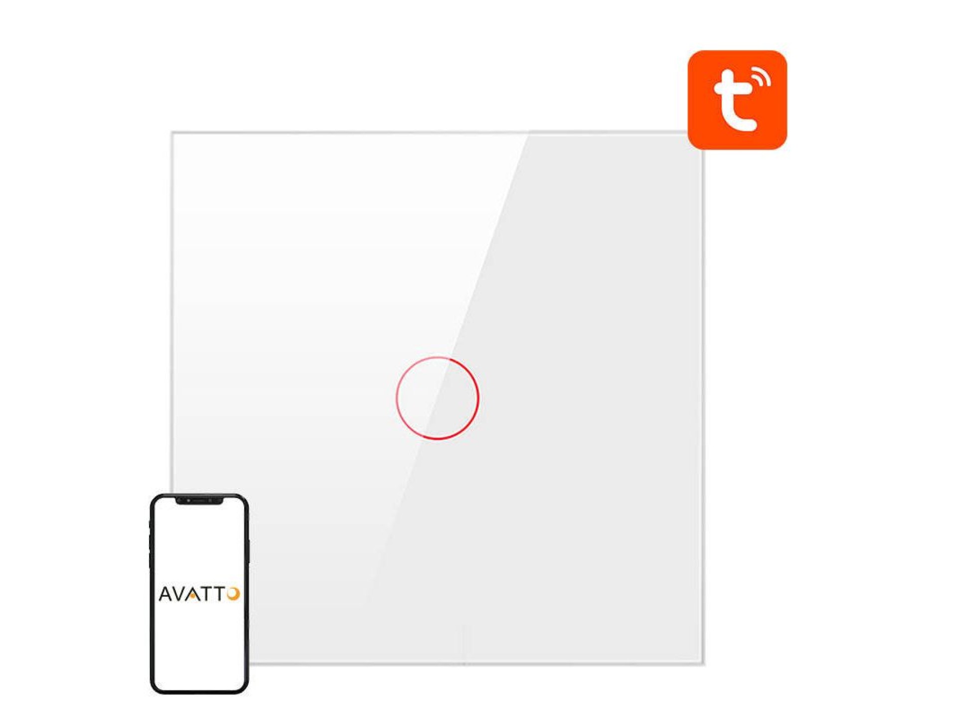 Interruptor de luz inteligente ZigBee Avatto ZTS02-EU-W1 1 vía TUYA (blanco)