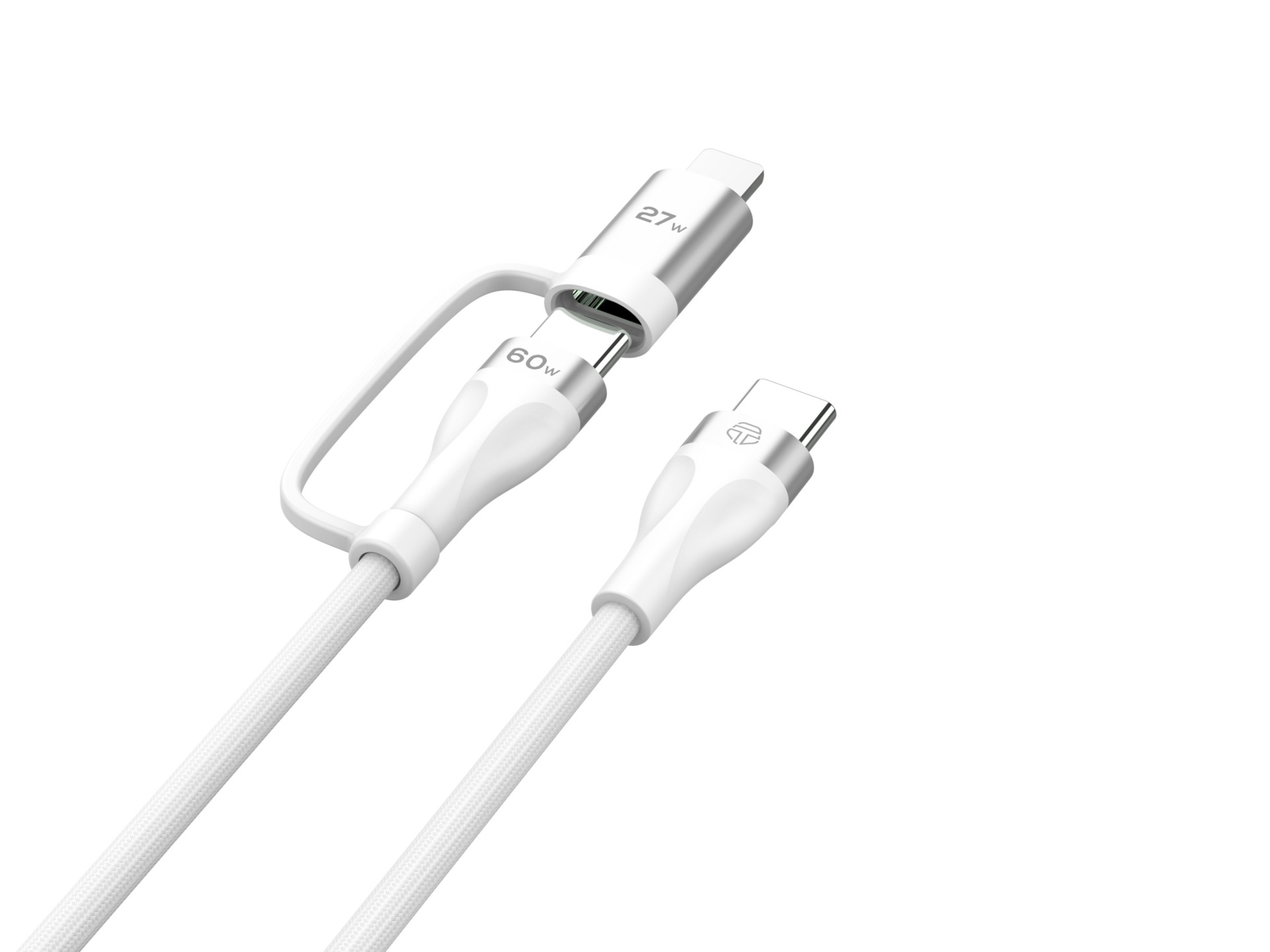 Techancy TB1744 2-in-1 Fast Charging Cable 1m USB-C to USB-C 60W and USB-C to Lightning 27W Durable