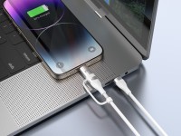 Techancy TB1744 2-in-1 Fast Charging Cable 1m USB-C to USB-C 60W and USB-C to Lightning 27W Durable 