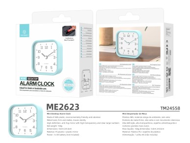 Techancy Mini despertador de mesa ME2623 silencioso n�meros grandes espelho HD corpo ABS port�til pa