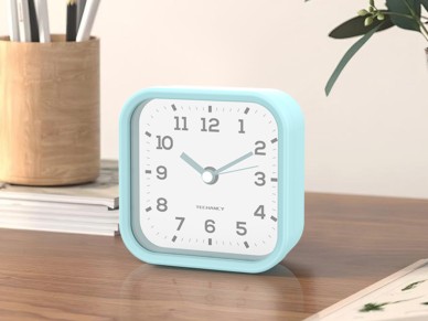 Techancy Mini despertador de mesa ME2623 silencioso n�meros grandes espelho HD corpo ABS port�til pa