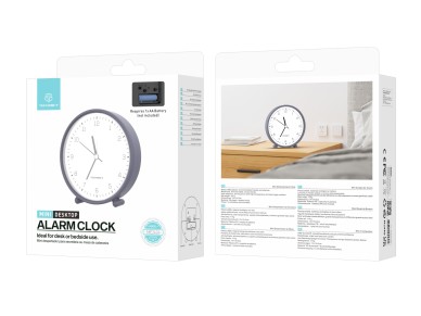 Techancy Mini despertador de mesa ME2624 silencioso n�meros grandes espelho HD corpo ABS port�til pa