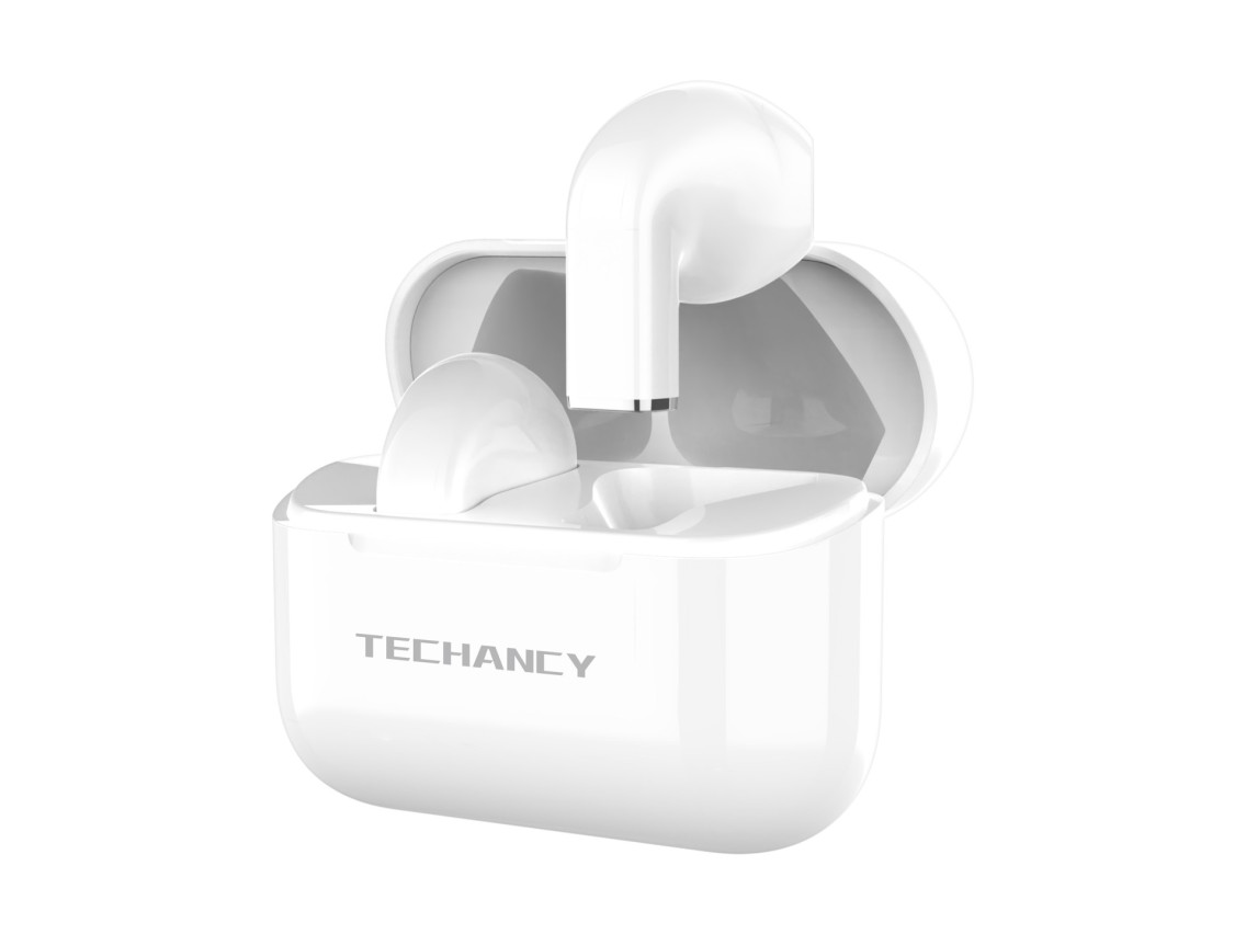 Techancy Auriculares TWS KP2713 Bluetooth 5.4 true wireless USB-C 4h de autonomia liga��o est�vel 9m
