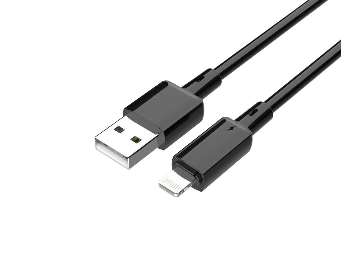 Techancy USB A Cable for iPhone TB1782 1m 2.4A Fast Charging and Data iPhone 7 8 XS 11 12 13 14 Blac