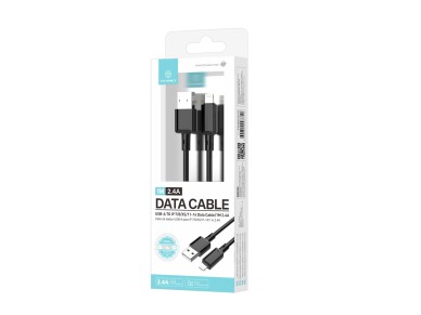 Techancy USB A Cable for iPhone TB1782 1m 2.4A Fast Charging and Data iPhone 7 8 XS 11 12 13 14 Blac