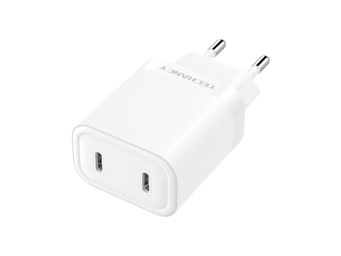Cargador rápido Techancy 40W Dual USB C PD PPS TA2827 para iPhone, Android, tableta, adaptador UE, b