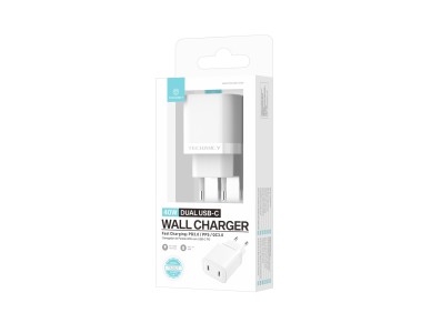 Techancy 40W Dual USB C PD PPS TA2827 Fast Charging Charger for iPhone, Android, Tablet, EU Adapter, Techancy 40W Dual USB C PD PPS TA2827 Fast Charging Charger for iPhone, Android, Tablet, EU Adapter,