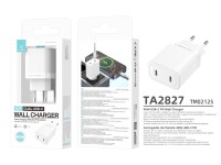 Cargador rápido Techancy 40W Dual USB C PD PPS TA2827 para iPhone, Android, tableta, adaptador UE, b Cargador rápido Techancy 40W Dual USB C PD PPS TA2827 para iPhone, Android, tableta, adaptador UE, b