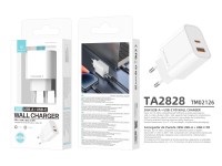 Cargador Techancy TA2828 USB A y USB C PD QC3.0 de 38 W, carga rápida para iPhone, Android, tableta, Cargador Techancy TA2828 USB A y USB C PD QC3.0 de 38 W, carga rápida para iPhone, Android, tableta,