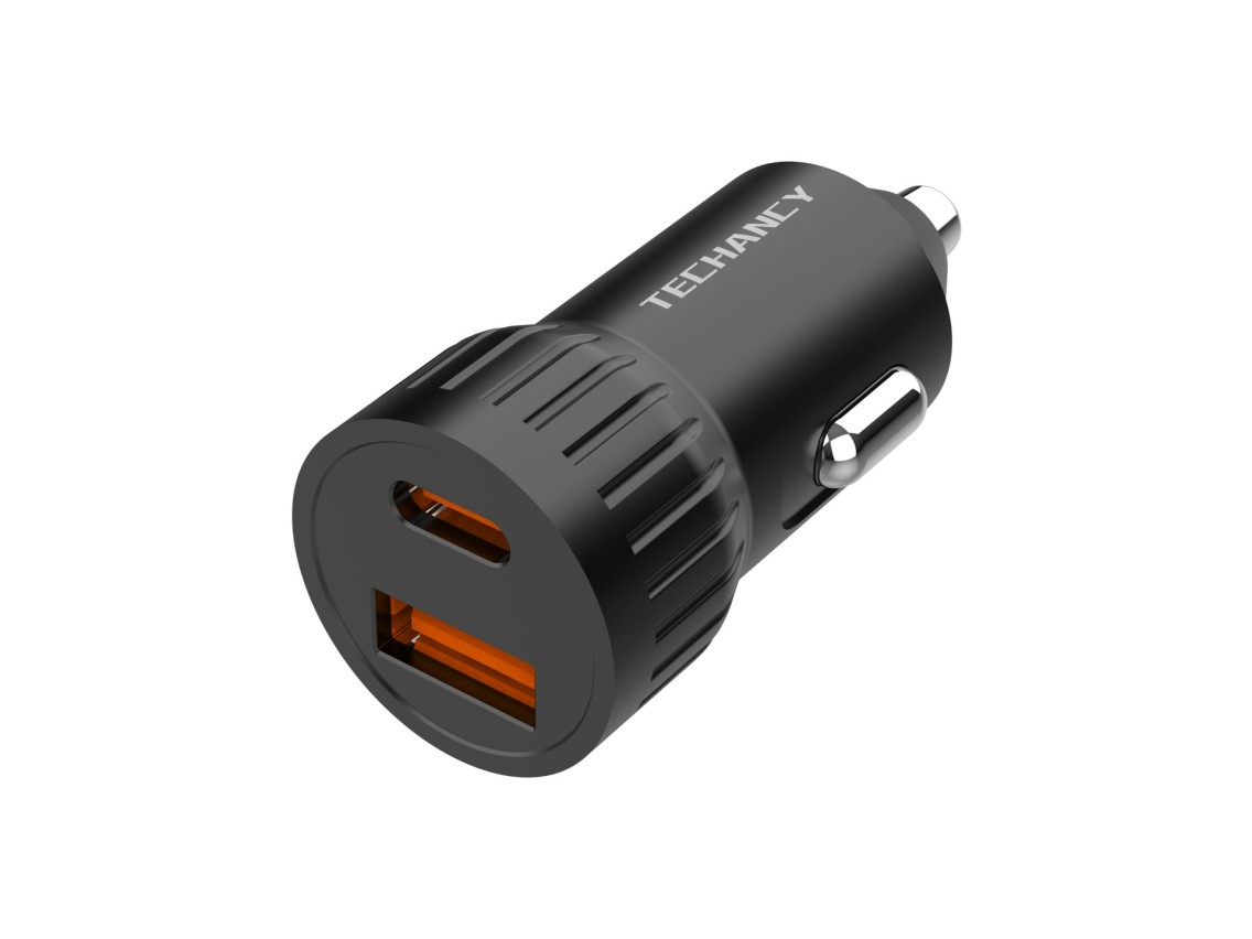 Cargador de coche Techancy TC6430 de 52,5 W con USB A y USB C PD PPS QC3.0, carga r�pida, 12 V, 24 V