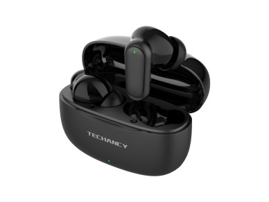 Techancy Bluetooth TWS Wireless 5.4 KP2715 Earphones with HD Microphone, Smart Touch, USB-C for Andr
