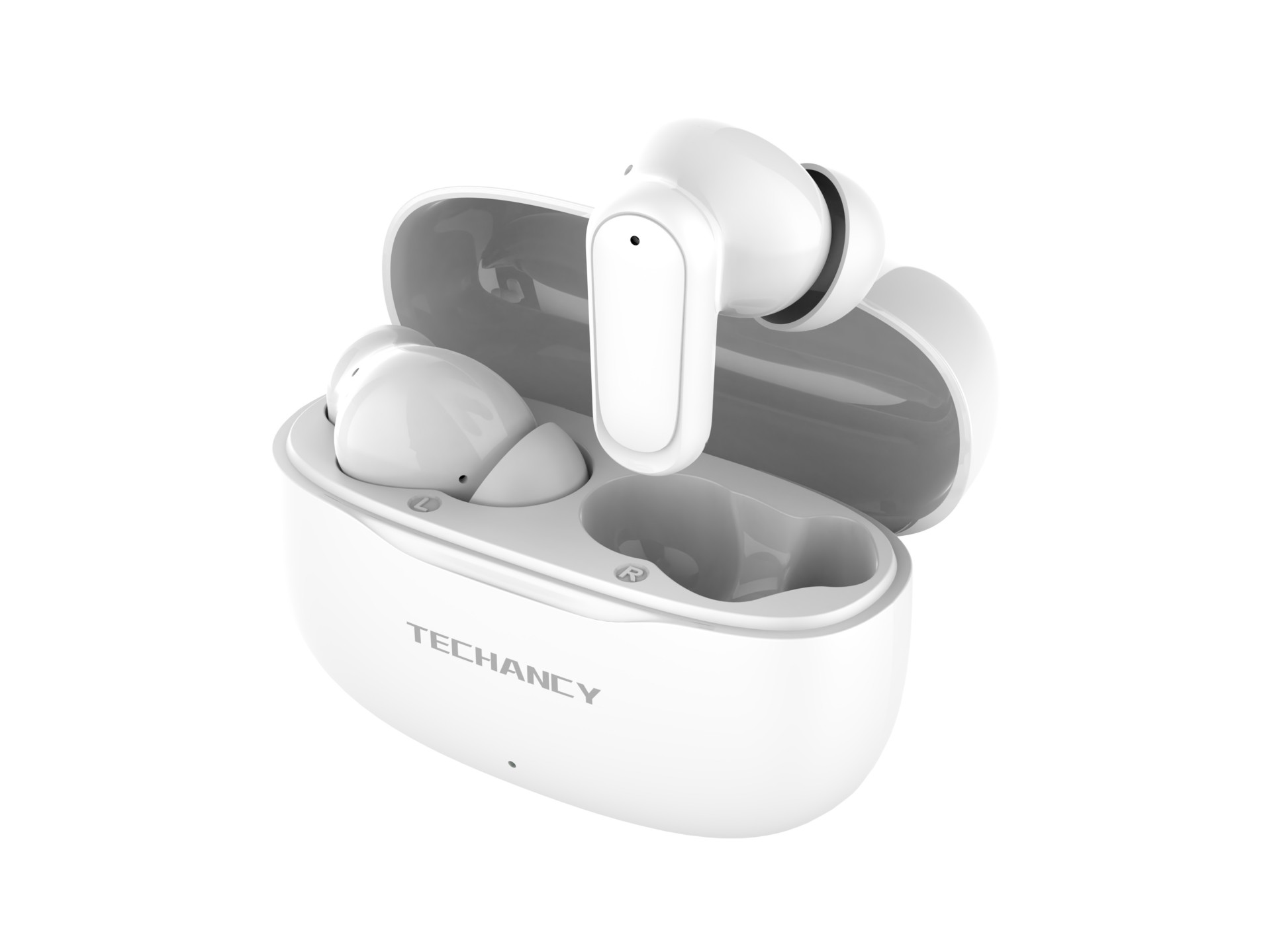 Techancy Auriculares Bluetooth TWS Wireless 5.4 KP2715 Microfone HD Toque inteligente USB C para And