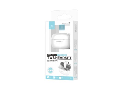 Techancy Auriculares Bluetooth TWS Wireless 5.4 KP2715 Microfone HD Toque inteligente USB C para And