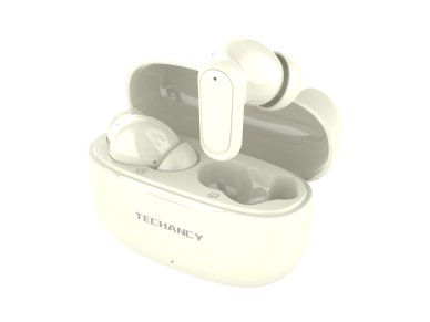 Techancy Auriculares Bluetooth TWS Wireless 5.4 KP2715 Microfone HD Toque inteligente USB C para And