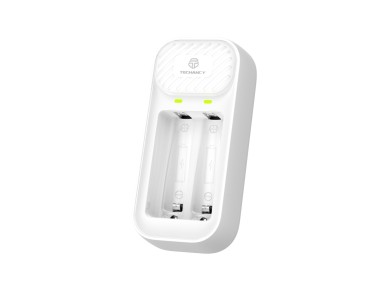 Techancy Carregador inteligente de pilhas MM5419 2 slots LED independente compat�vel com AA e AAA Ni