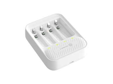 Techancy Carregador inteligente de pilhas MM5420 4 slots LED independente compat�vel com AA e AAA Ni