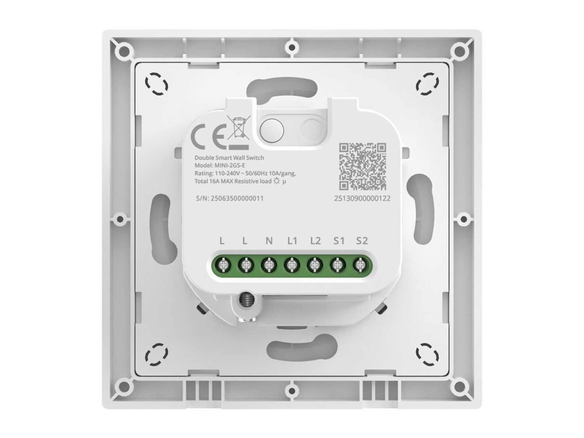 Interruptor de pared de dos canales SONOFF MINI-2GS-E Matter.
