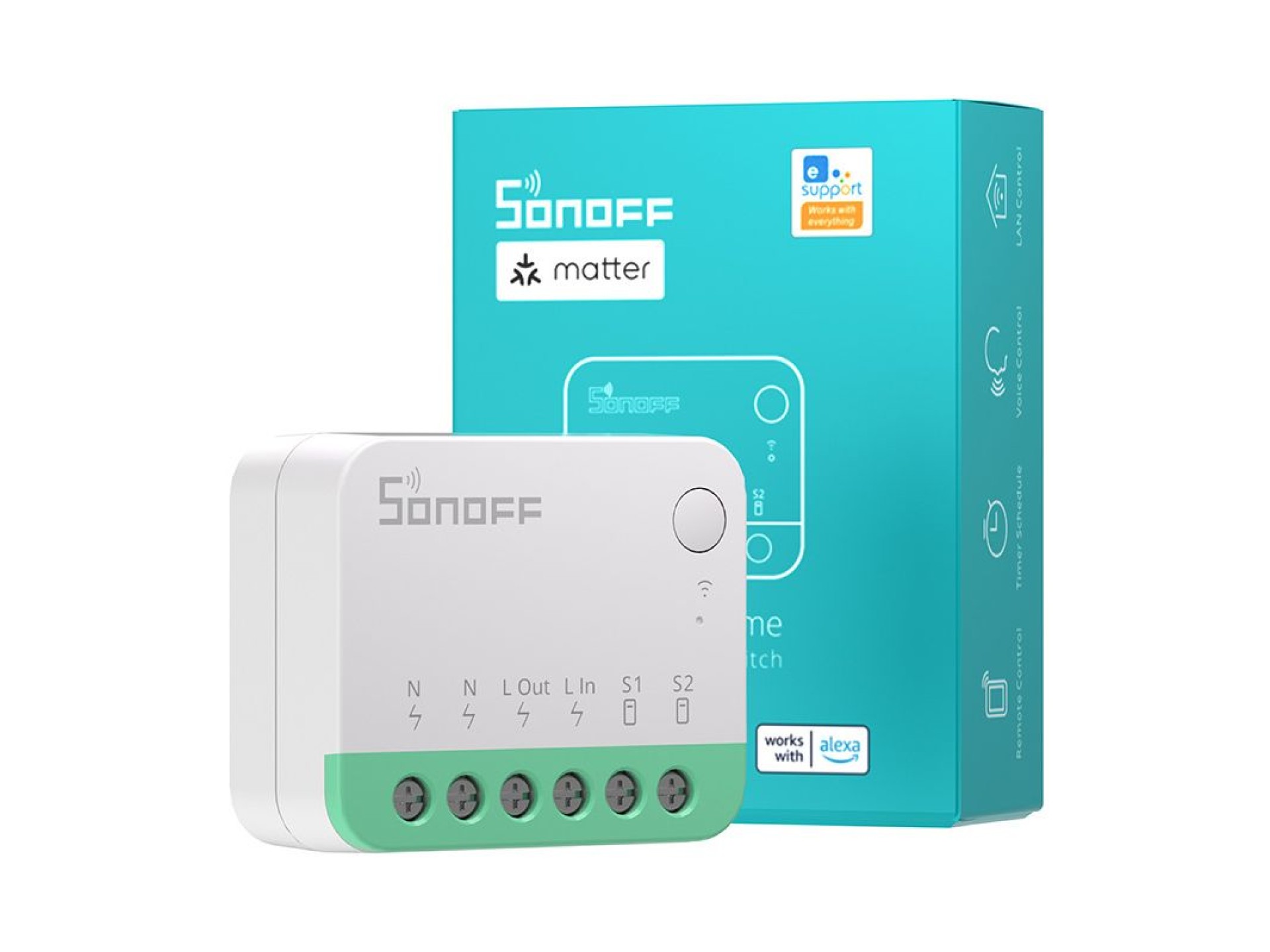 Sonoff MINIR4M Matter smart WiFi mini switch (HomeKit, SmartThings, Home Assistant).
