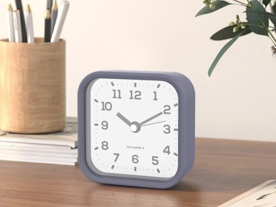 Techancy Mini despertador de mesa ME2623 silencioso n�meros grandes espelho HD corpo ABS port�til pa