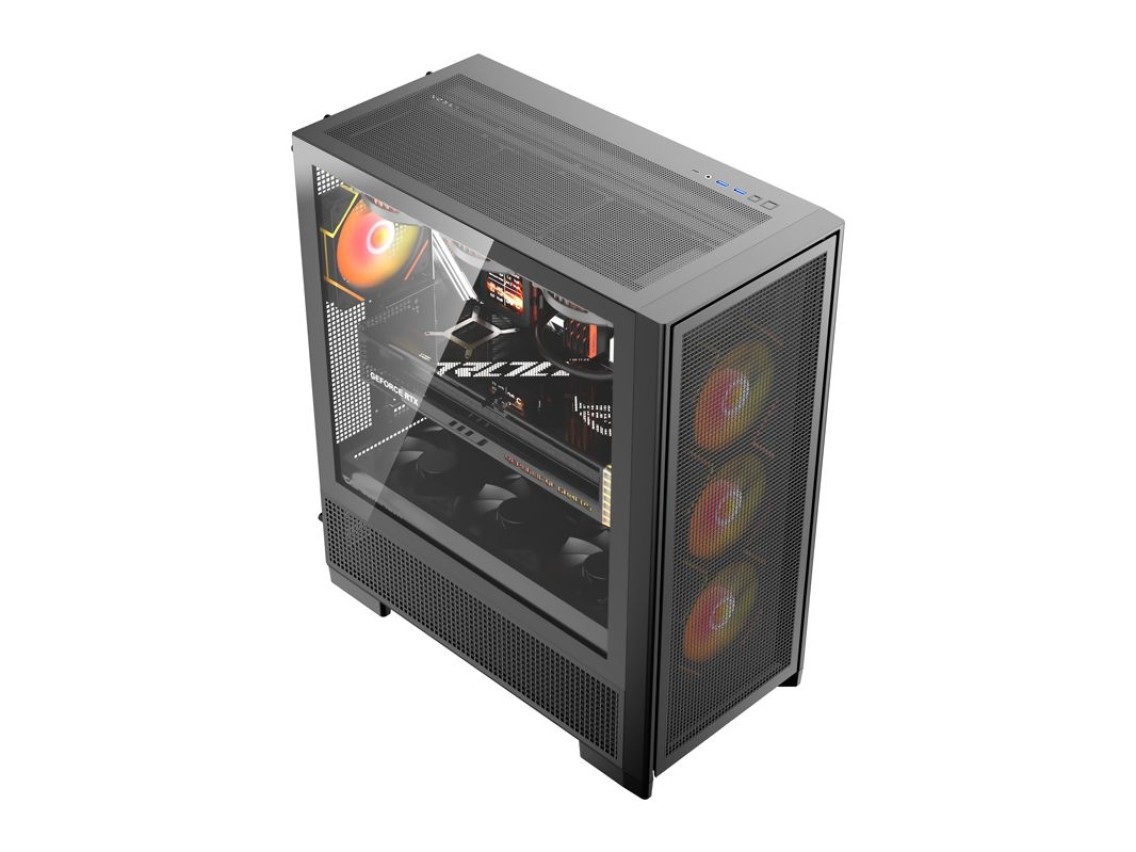 Gabinete para computador DarkFlash AIRNOVA (preto) + 3 ventoinhas