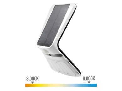 Solar wall light 3.5w 430lm rechargeable presence sensor (2-8m) white color 10.5x13cm edm