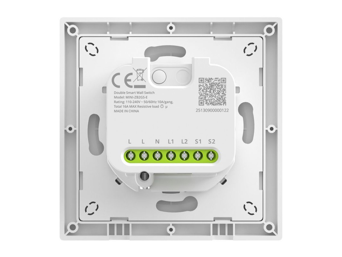 SONOFF MINI-ZB2GS-E ZigBee Dual Channel Wall Switch.