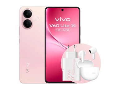 Vivo V60 Lite Smartphone 8GB/ 256GB/ 6.77"/ 5G/ Pink/ Includes 90W Charger and Buds Vivo V60 Lite Smartphone 8GB/ 256GB/ 6.77"/ 5G/ Pink/ Includes 90W Charger and Buds
