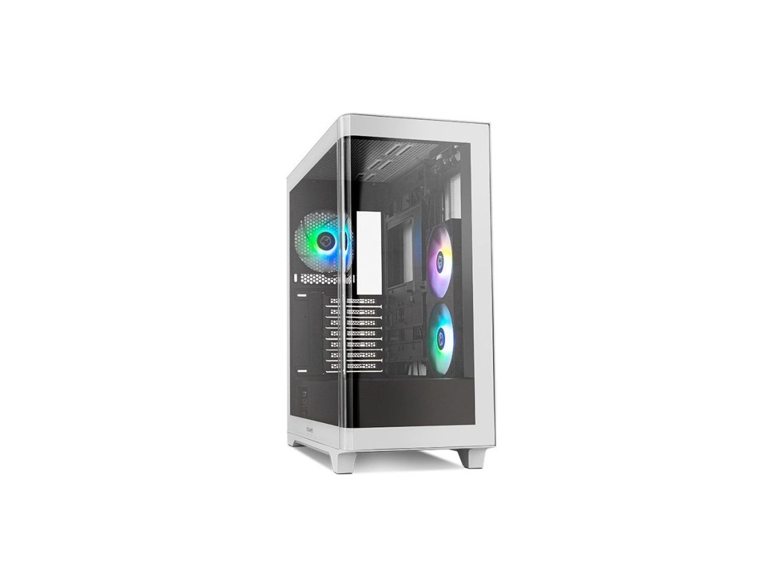 Gabinete Nox Hummer ETHER Mid-Tower para jogos / Branco e Preto
